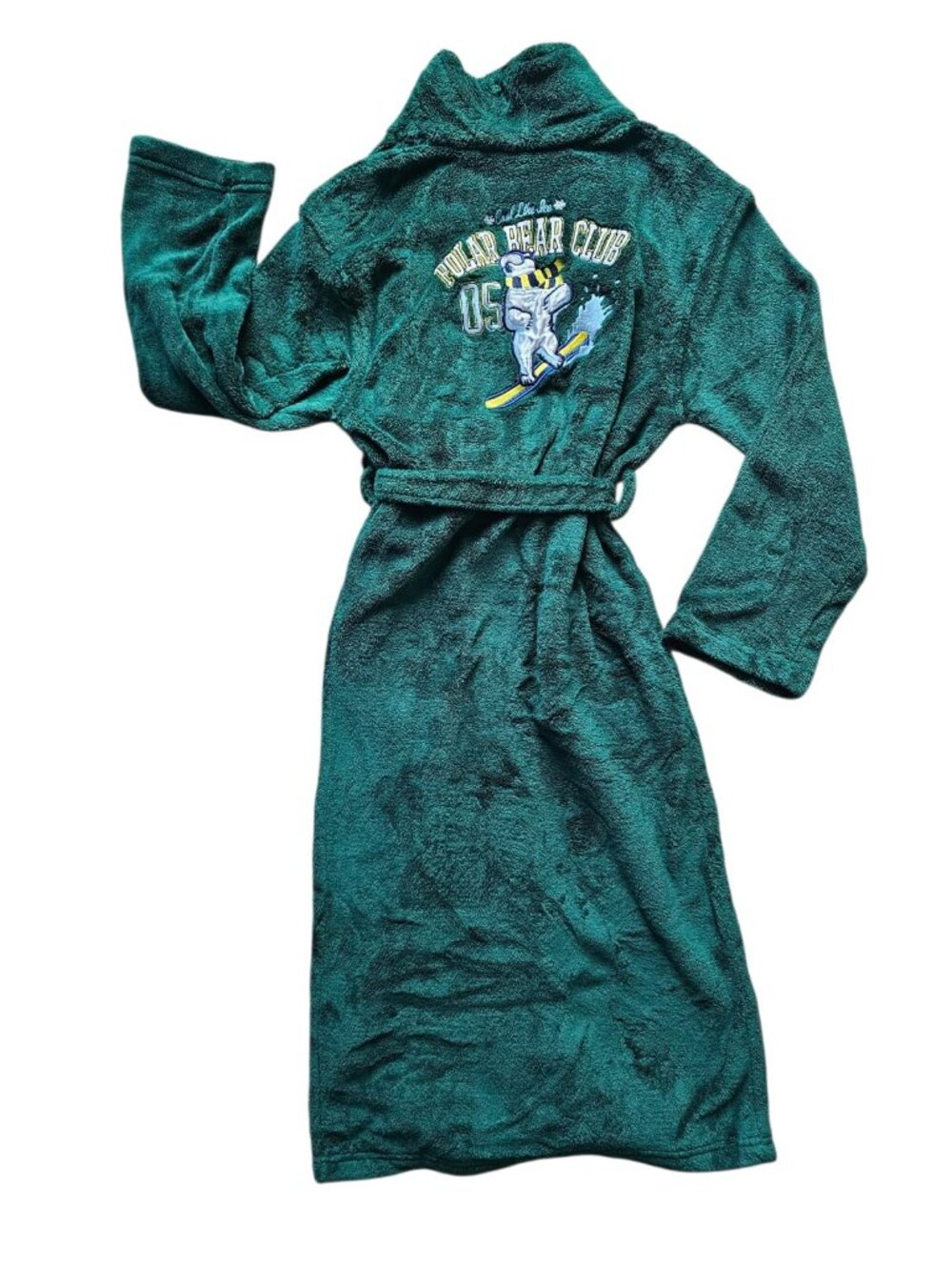 2011 Joe Boxer Polar Bear Club 05 plush green robe . kids L (10/12)
